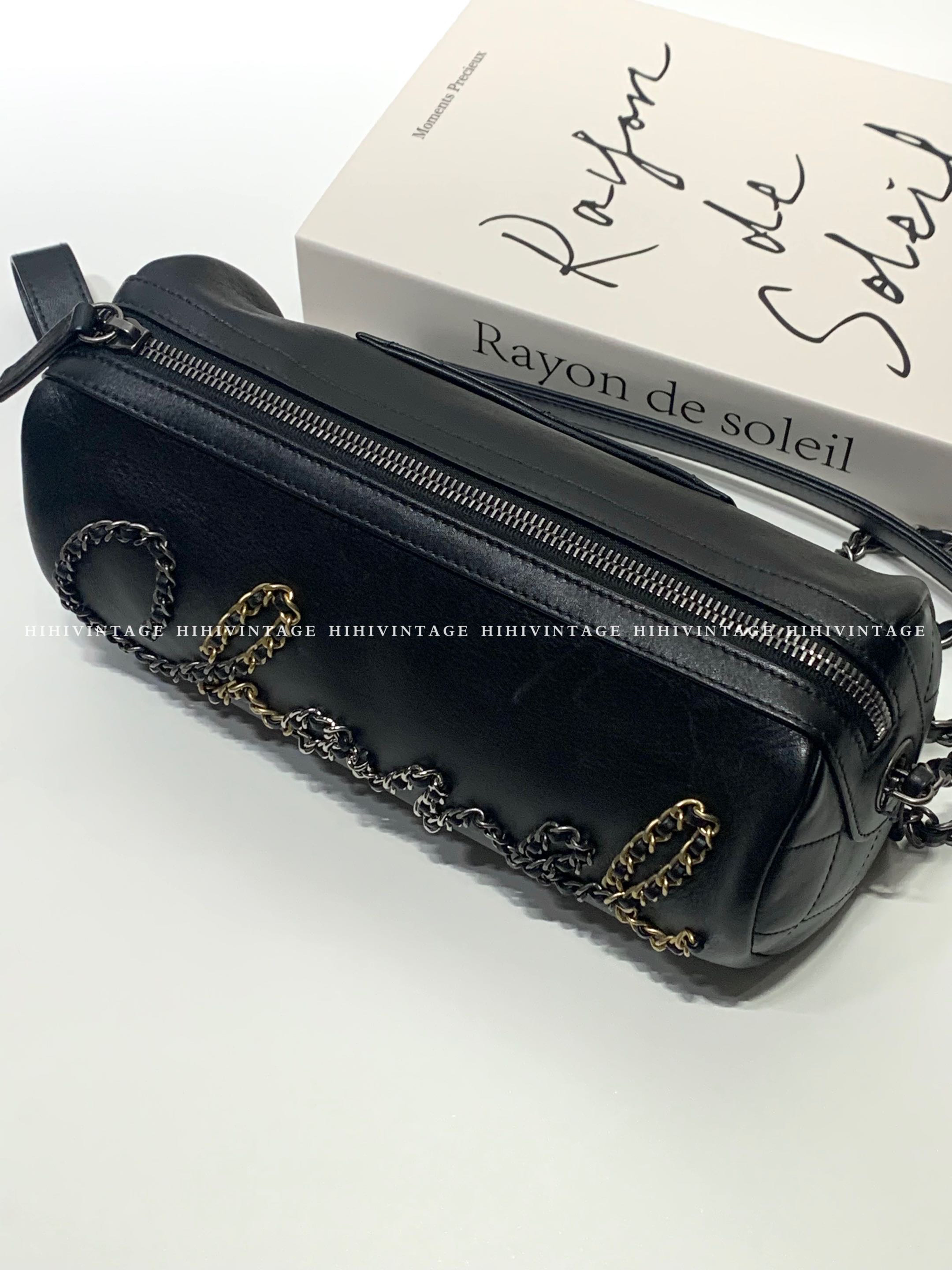 95新 Chanel/香奈儿 HIHI精选/黑色字母logo保龄球链条包