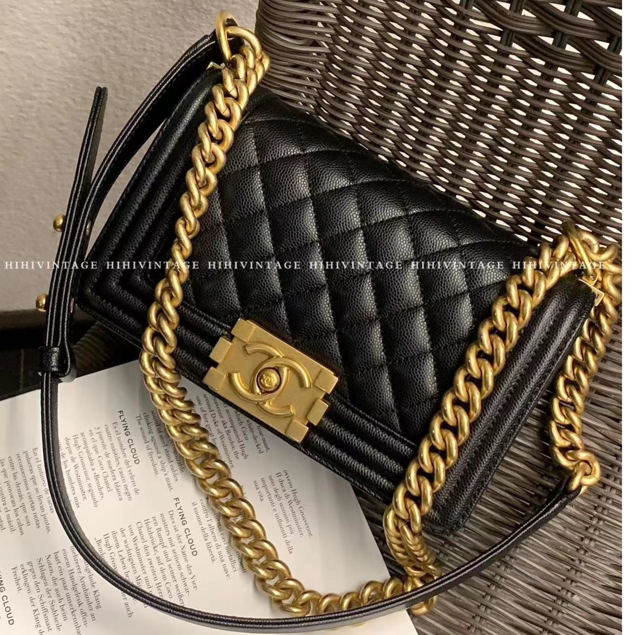 全新未使用  HIHI精选/Chanel 黑金Leboy小号单肩包