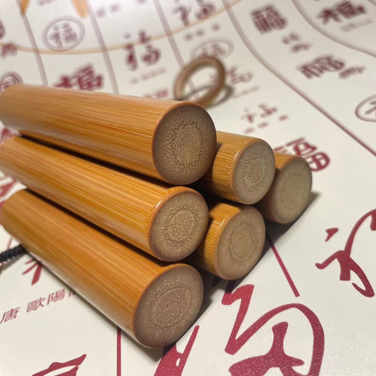 【不圆包退】精品正圆实心竹手把件玉竹红皮老料高密度文玩竹子杆男