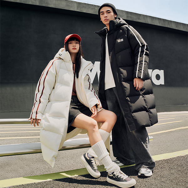 【安踏速暖羽绒服】长款男女款防水国潮宽松防油保暖外套休闲运动