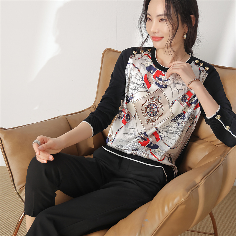 AW 20973【英伦帆船】2025年春季重磅印花上衣洋气百搭