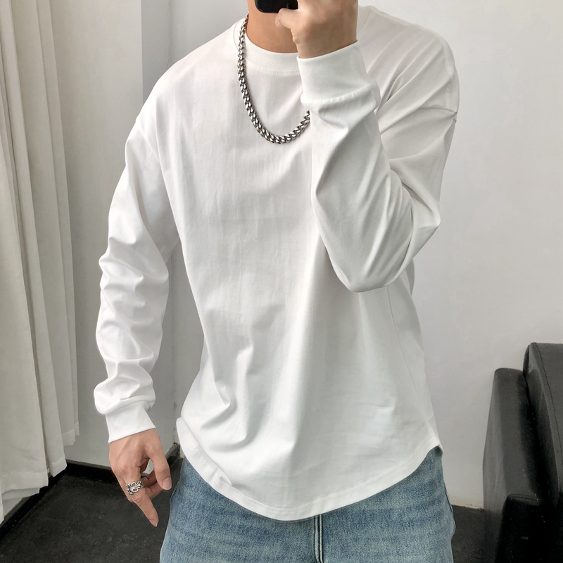 长袖T恤男秋冬新款色日系百搭潮流休闲基础圆领打底衫上衣
