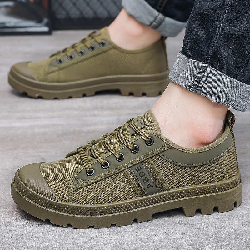 3522秋季新款透气解放鞋 工地低帮防滑休闲鞋 轻便户外软底马丁靴