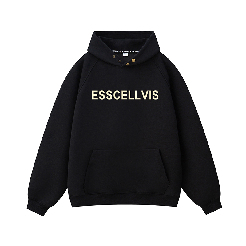 爆款平铺白底440铜扣印花卫衣