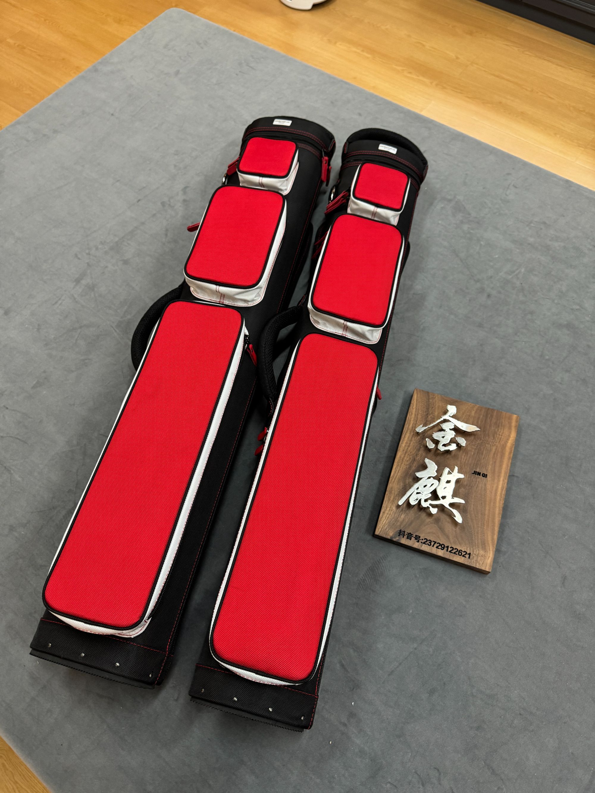 JB红线红内胆7孔12孔黑八九球大头杆杆包台球杆桶