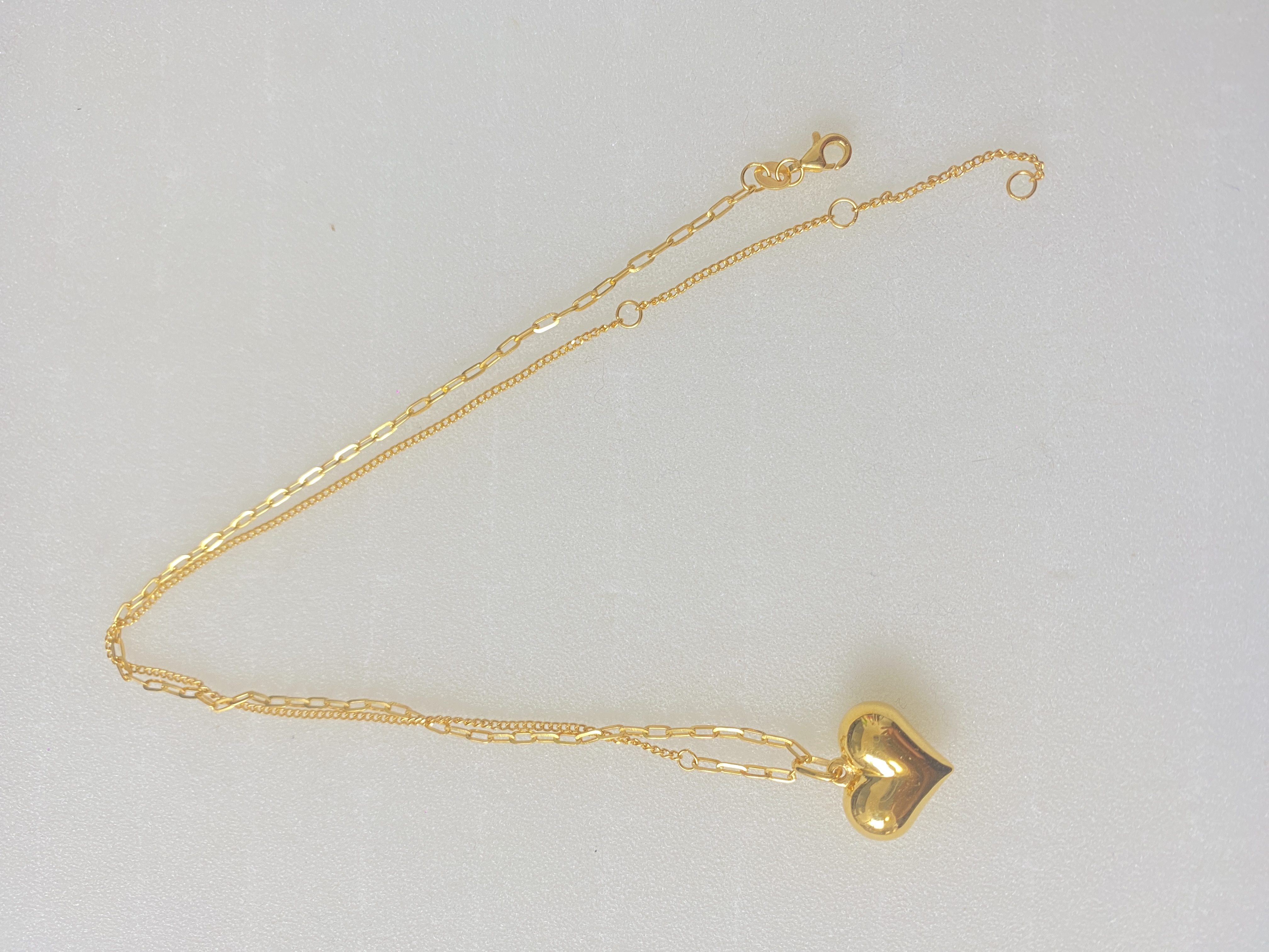 足金999 大胖心AB套链 龙虾