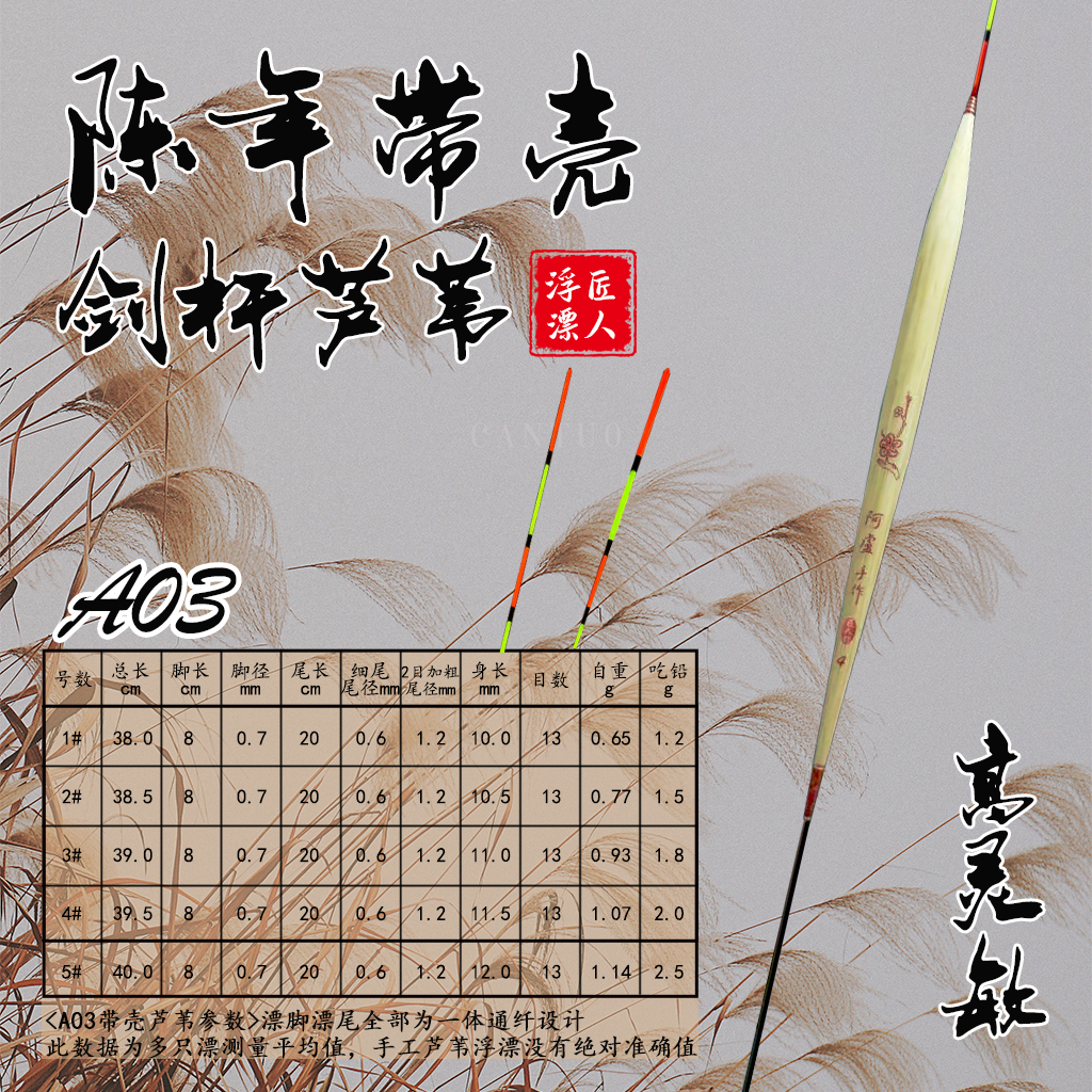 匠人作A03芦苇浮漂黑坑竞技高灵敏翻身快穿层快黑坑前期梭型漂