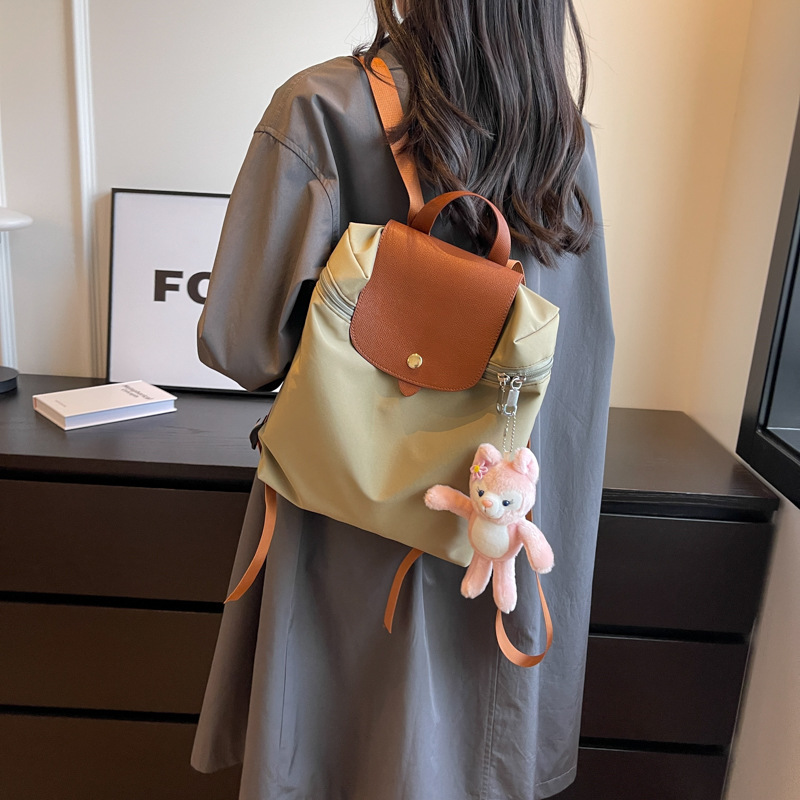 2023龙骧包新款双肩包女 撞色尼龙布书包 大容量背包妈咪包学生包