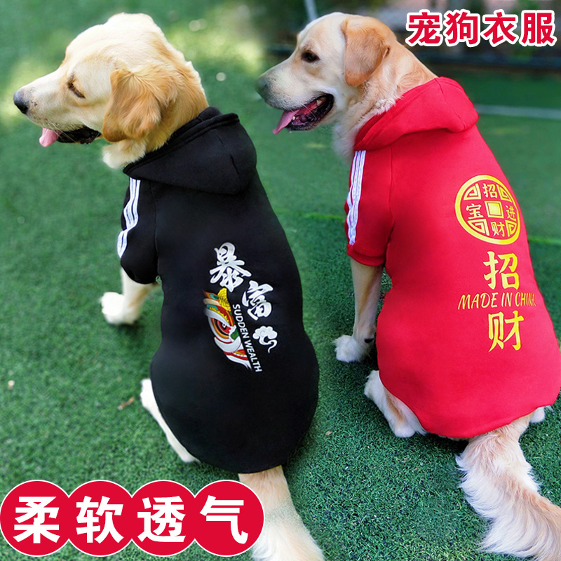 狗狗衣服春秋款卫衣拉布拉多金毛萨摩耶柴犬大中型犬加绒宠物衣服