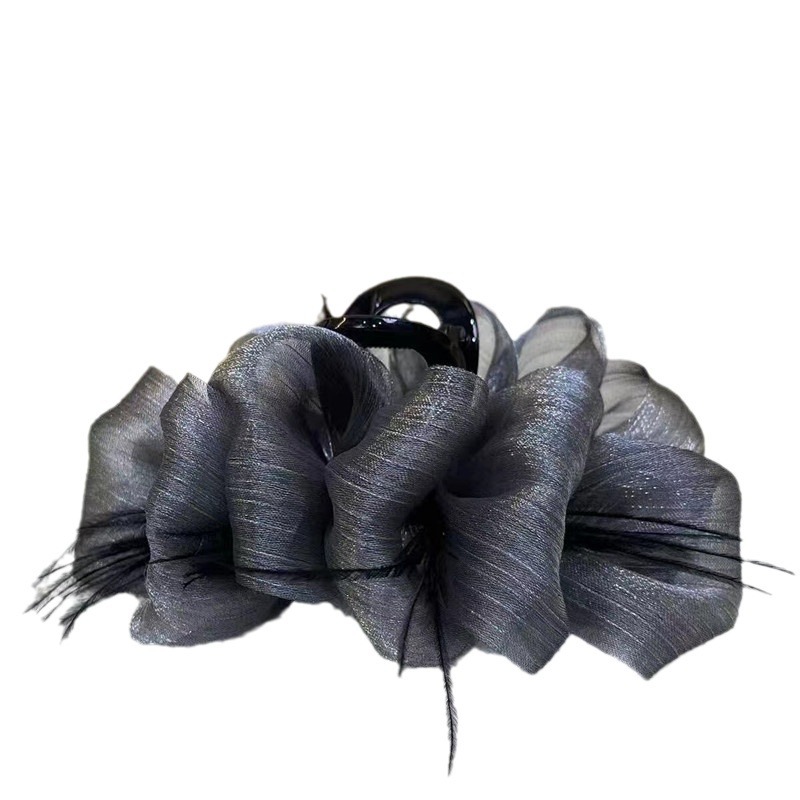 仙气羽毛云朵泡泡抓夹女高级感发饰简约风后脑勺发卡发饰头发夹子