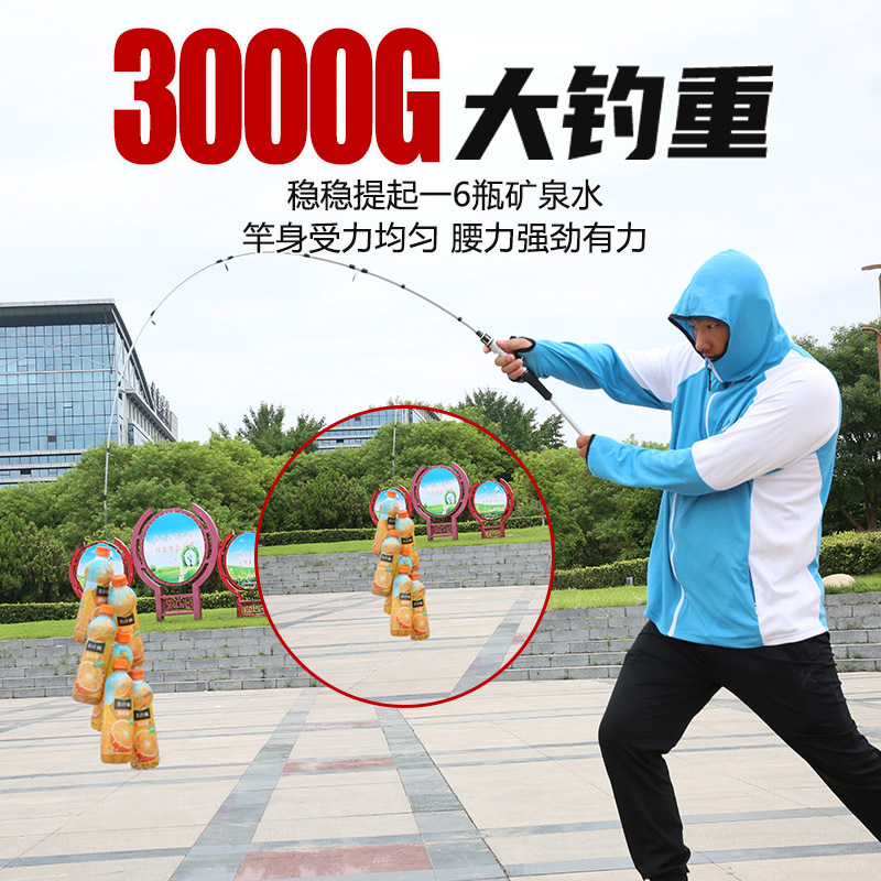 玻璃钢路亚竿 鱼竿直柄枪柄M调泛用海竿钓鱼竿