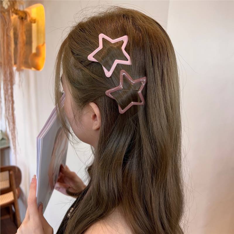 星星五角星发夹碎发bb夹刘海夹彩色侧边夹子头饰简约发卡女后脑勺