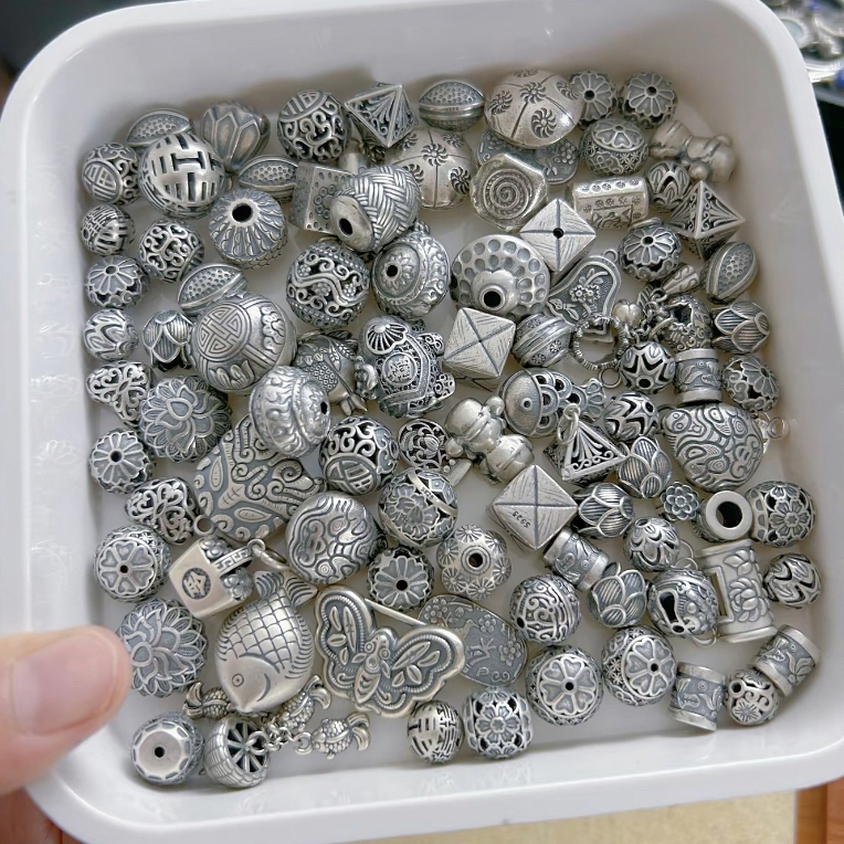 925银银制品 （按克称重改价链接）自选s925纯银配件隔珠直播称重