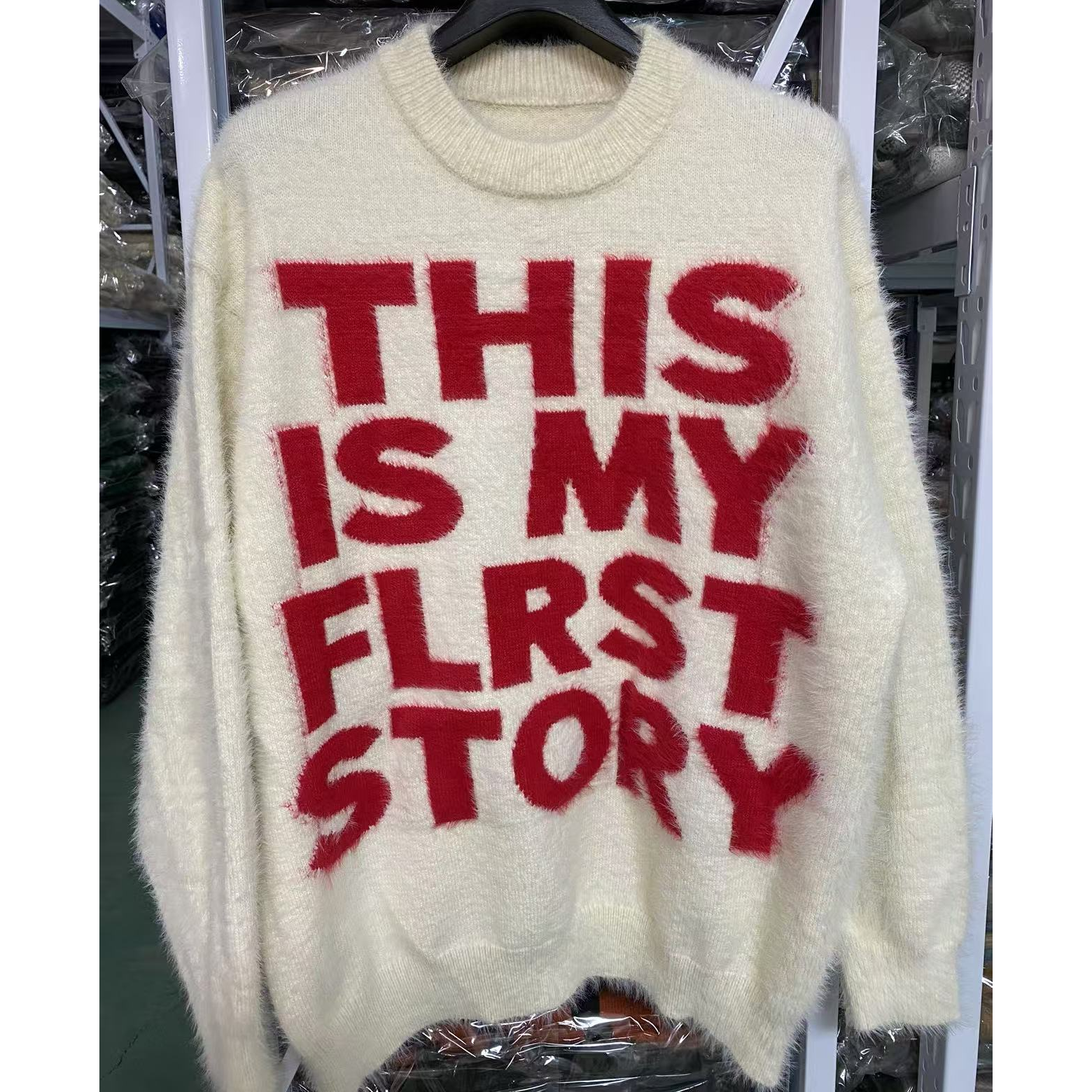 美式高街潮牌慵懒风毛衣时尚休闲保暖情侣圆领秋冬冬季百搭潮流