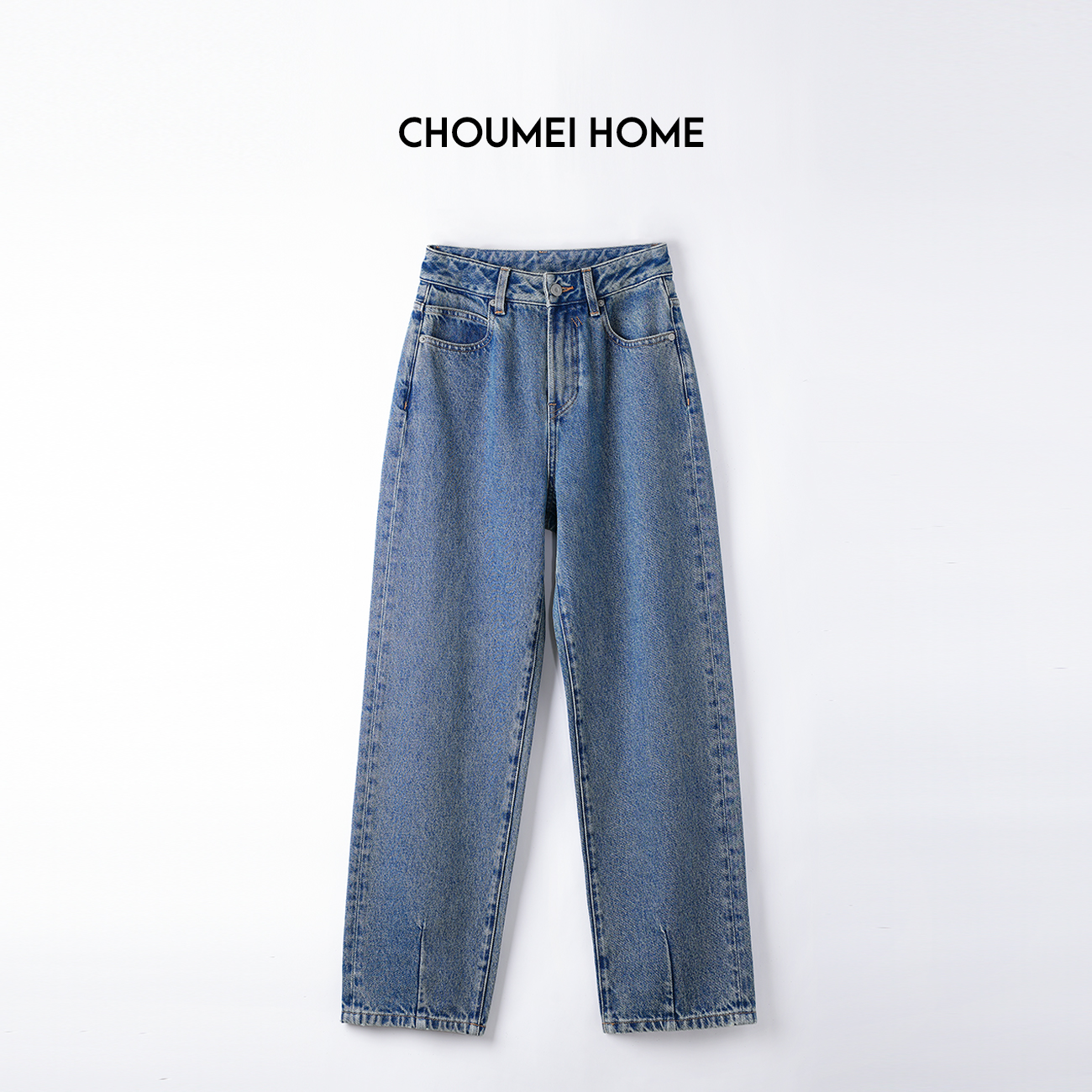 Choumei Home蓝色牛仔裤女 经典时尚复古港风百搭香蕉裤