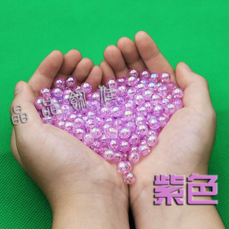 炫彩珠4mm6mm8mm10mm拋光亚克力饰品配件珠子串珠diy配件透明