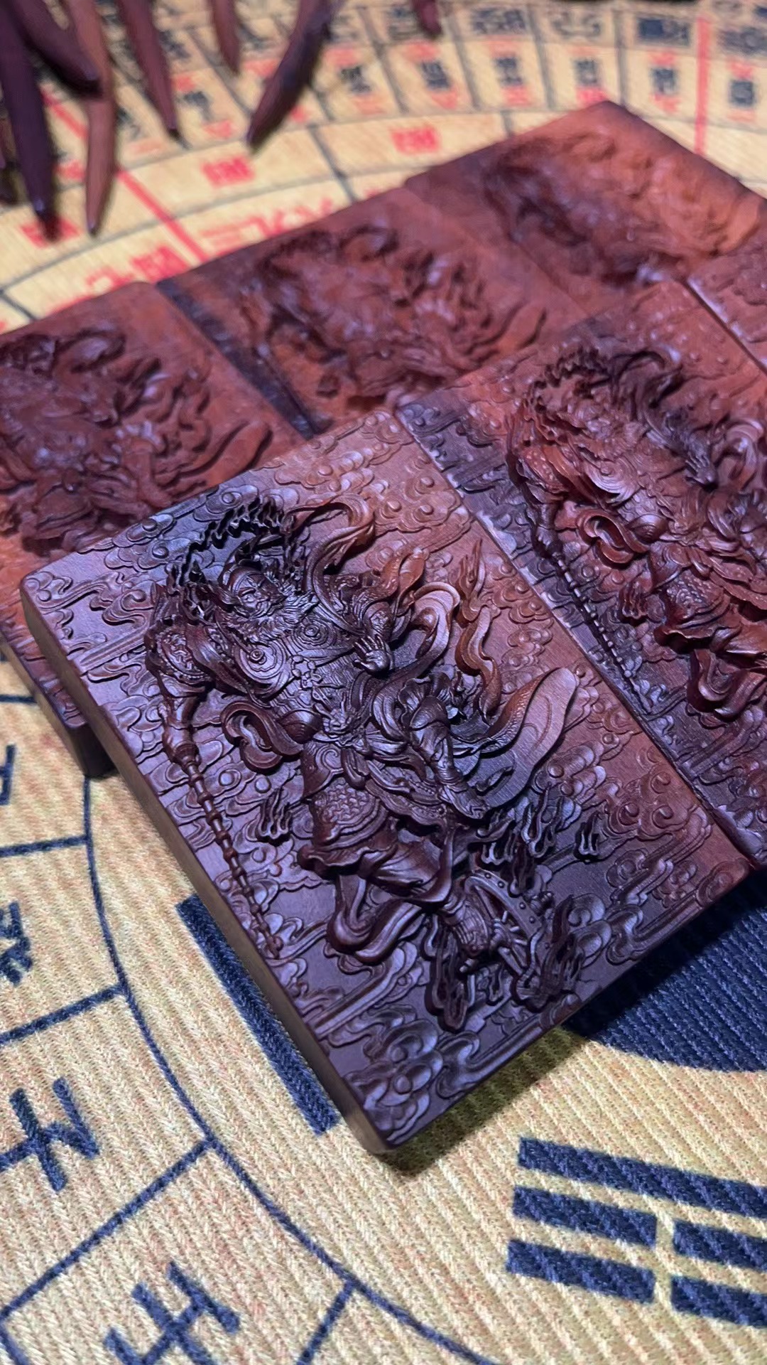 雷击枣木王灵官牌子，尺寸5X7X1厘米