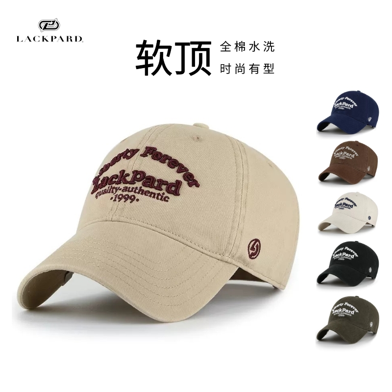 LACKPARD棒球帽女春夏全棉软顶大帽檐显脸小鸭舌帽男户外百搭帽子