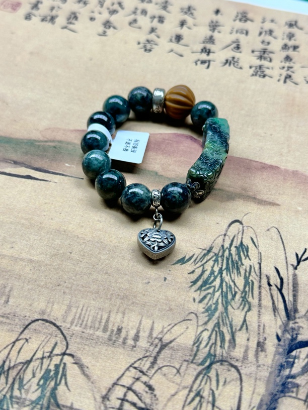 925银手链 S925粗纯银 复古手牌国风手串手链