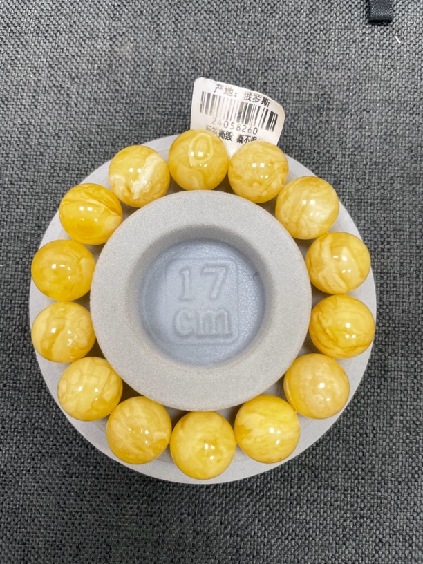 俄料琥珀蜜蜡满蜡妖花虎皮15mm➕