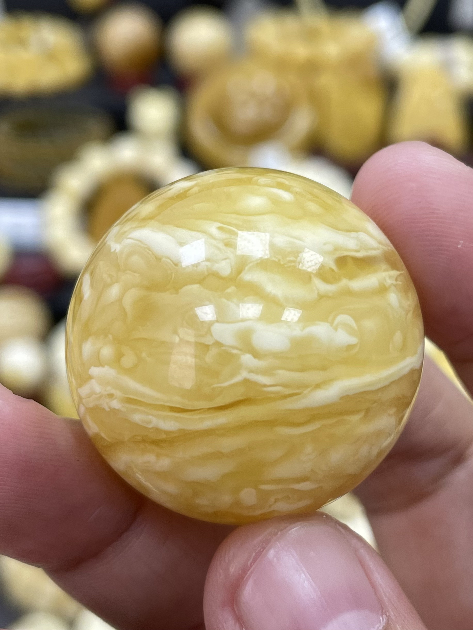 俄料琥珀蜜蜡浓蜡金橘底色大虎皮千层33.4mm