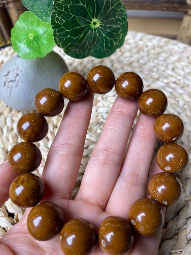 精品紫金鼠光珠 圆珠手串15mm