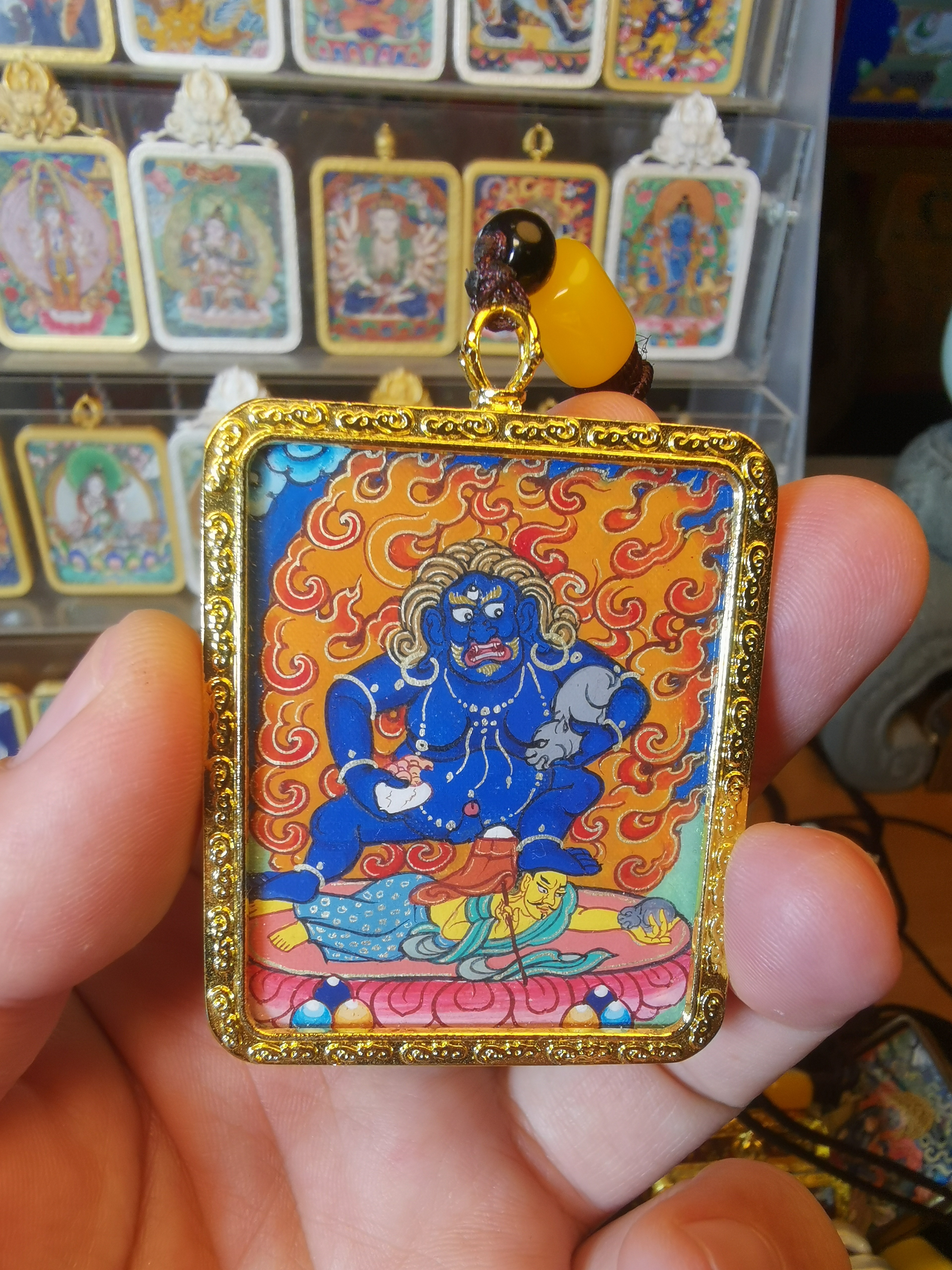 热贡手绘唐卡 黑cc