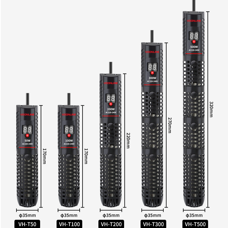 沃韦朗T加热棒鱼缸自动恒温石英玻璃数显加温棒恒温器加温器温控