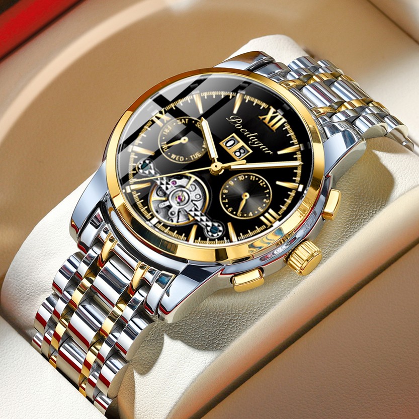 POEDAGAR/柏达茄8051全自动多功能计时男士机械手表机械表夜光