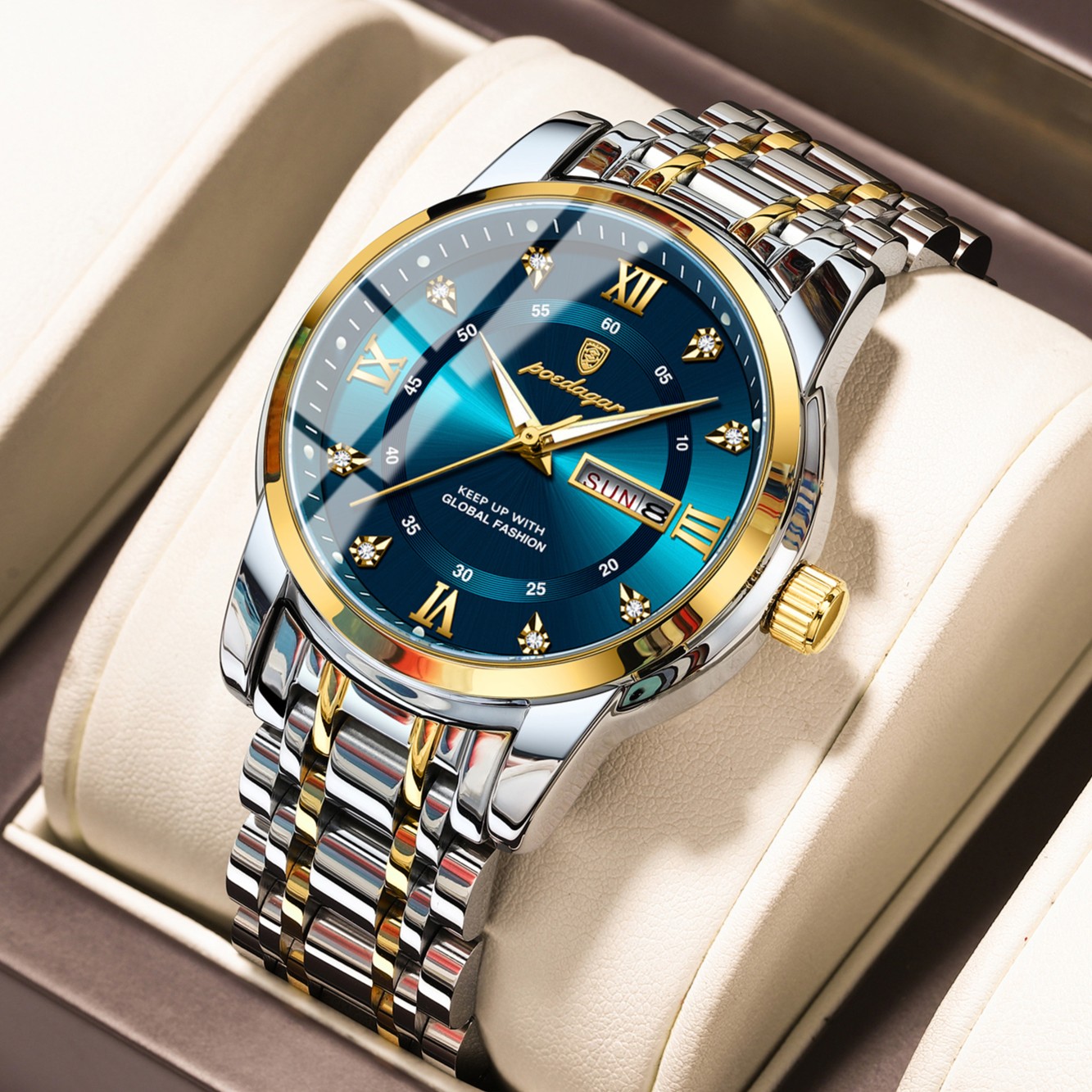 POEDAGAR/柏达茄精选936多功能男士手表防水夜光日历高档