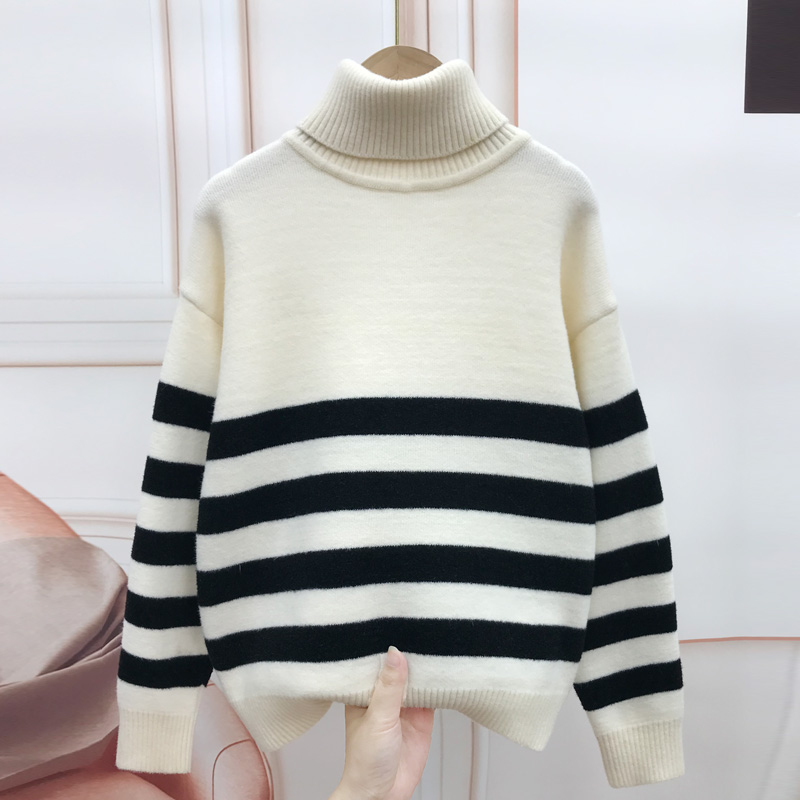 冬季男女童高领新款毛衣百搭休闲针织衫中大童儿童加绒加厚打底衫