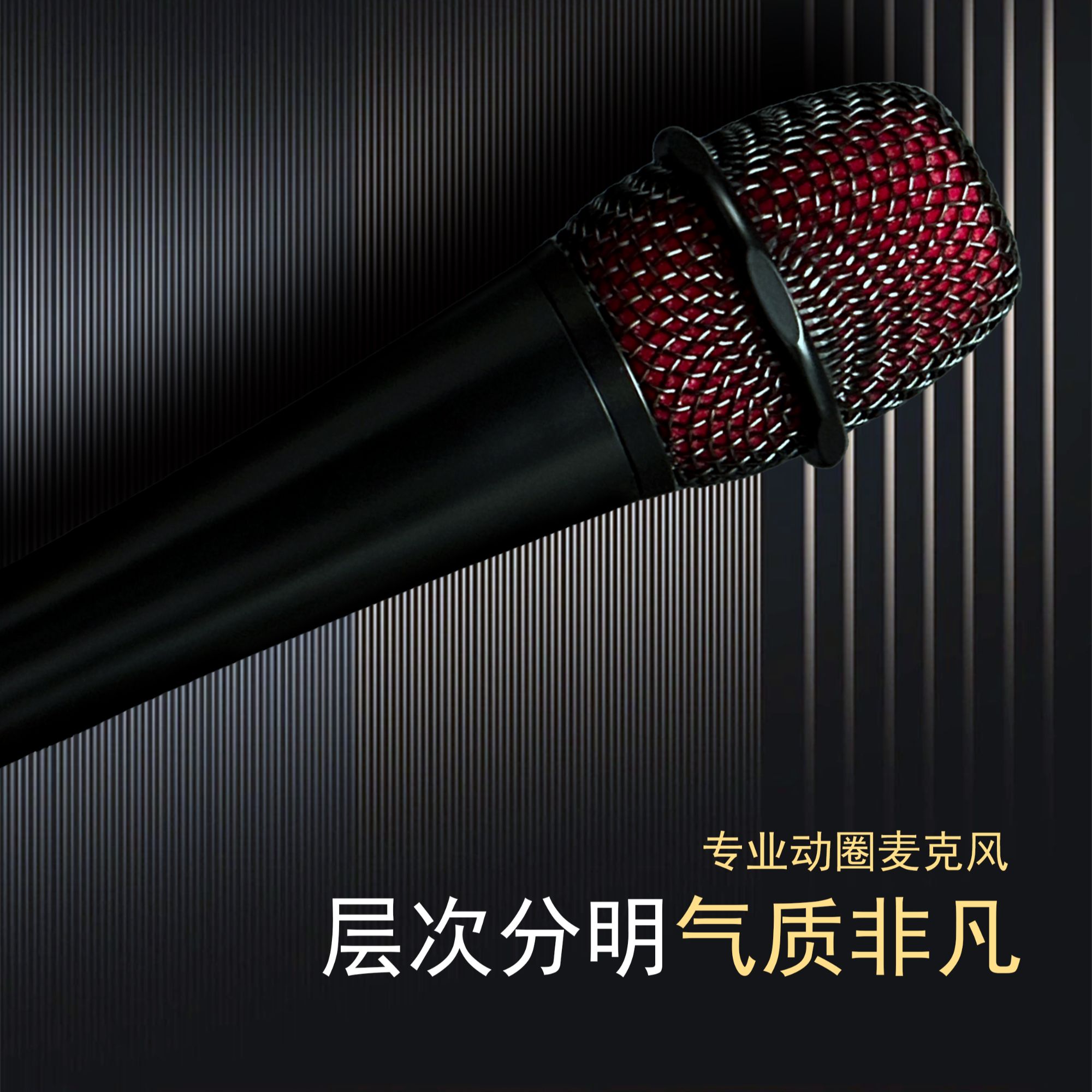 黑娃儿话筒动圈有线话筒麦克风K歌直播话筒