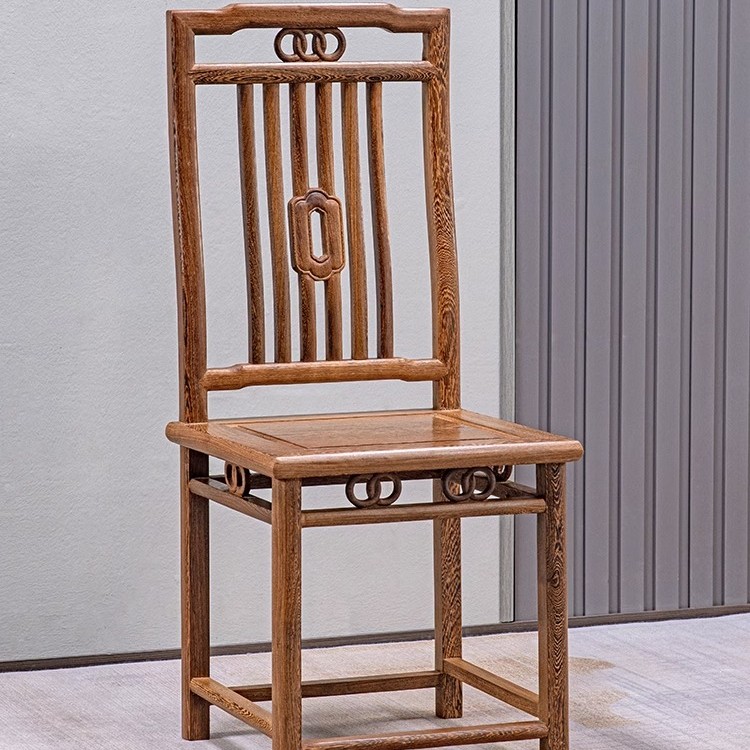 红木家具鸡翅木餐椅办公椅子中式原木家具实木餐椅靠背椅