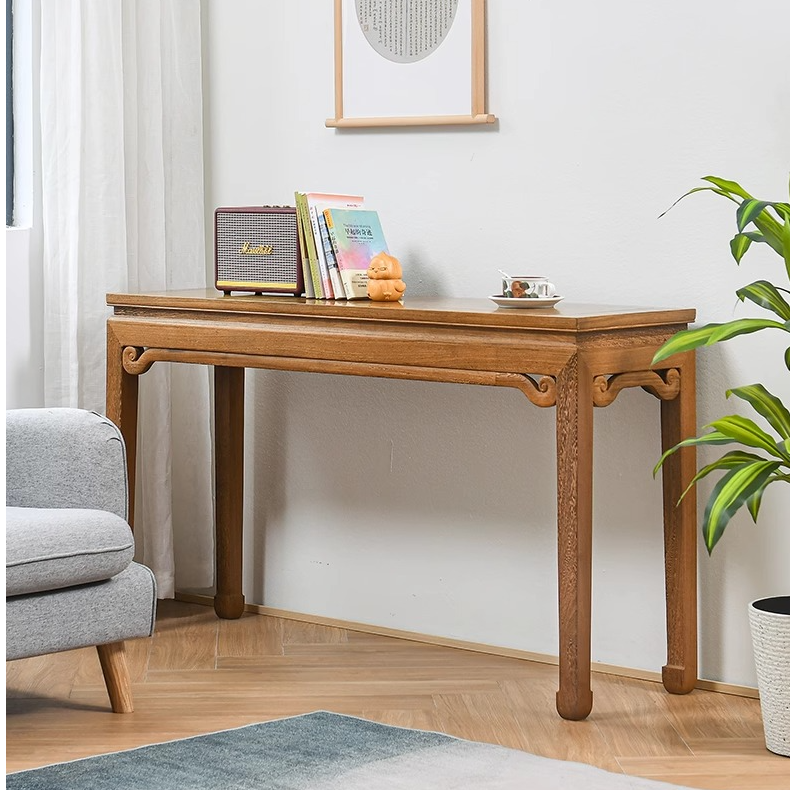 红木家具鸡翅木条案平头案全实木中式简约香案条几玄关桌红木供桌