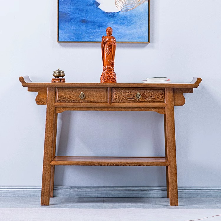 红木家具条案供桌鸡翅木翘头案带抽屉实木供桌香案明清条案