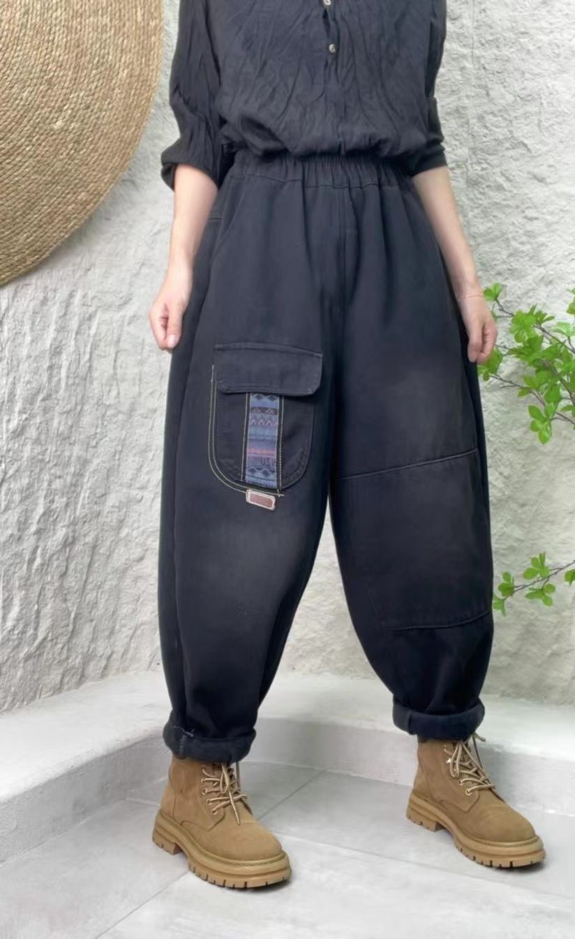 郡主家002冬款加绒百搭休闲老爹裤