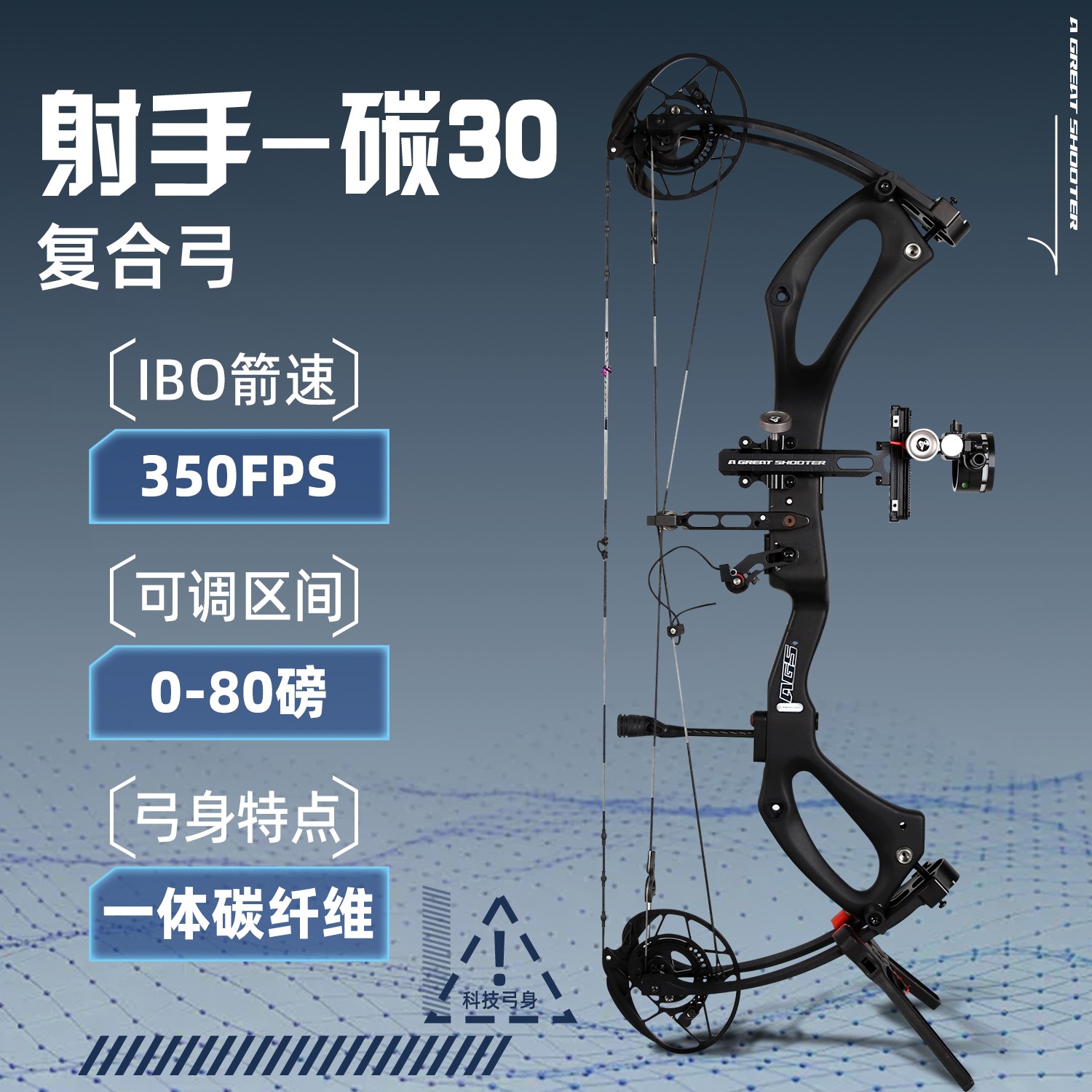【双12特惠】碳30复合弓比赛用品赛事专用高精度合法体育器械