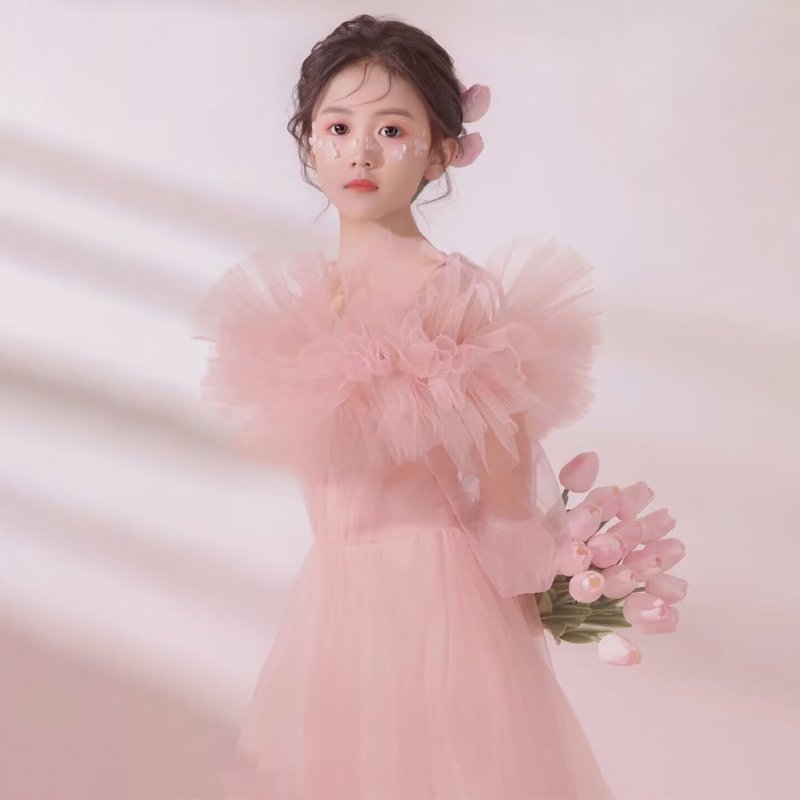 儿童礼服花童婚礼小女孩公主裙女童洋气主持人仙女裙花仙子蓬蓬纱