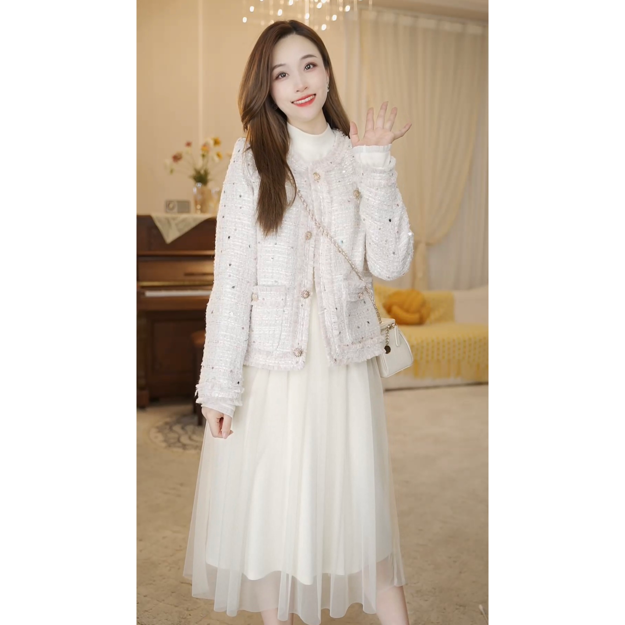 大叮当女装小香风<晴天>洋气显瘦小个子气质短外套香风外套