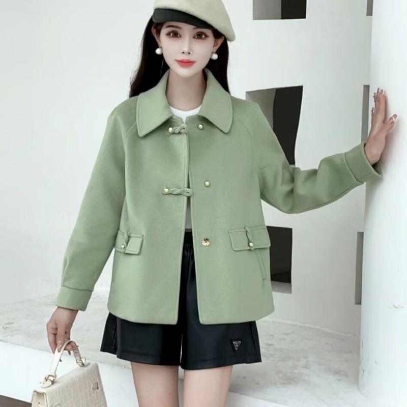 短款时尚休闲毛呢外套女2024秋冬新款时尚气质中式复古风女士上衣