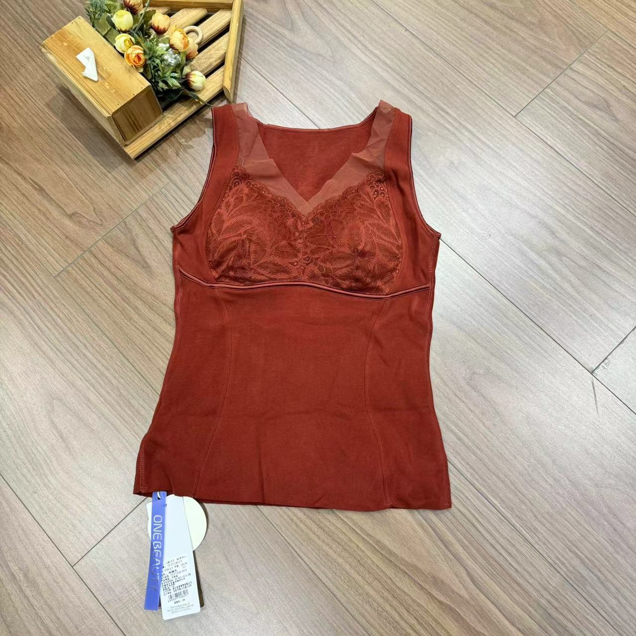 米姗秋冬加绒厚款舒适亲肤无钢圈保暖美背背心