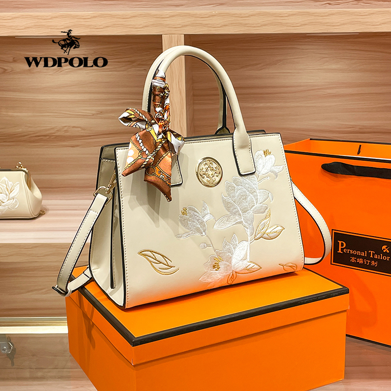 妈妈款包包2025新款高级感手提包中年女士刺绣斜挎包汉服旗袍女包