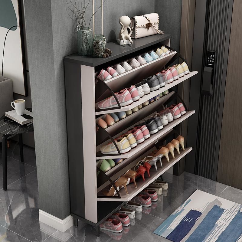多层超薄鞋柜家用门口简易鞋架容量意式极窄经济型门厅玄关翻斗式