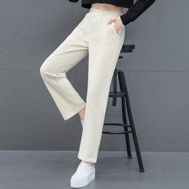 啄木鸟女士休闲裤2023秋季男装潮流百搭直筒裤时尚显瘦简约长裤