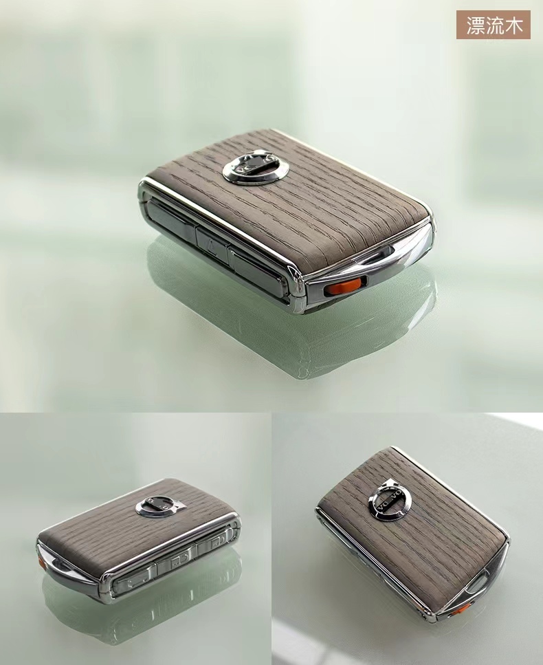 沃尔沃全系钥匙壳XC90木质XC60S60头层皮玻璃椴木钥匙壳无损替换