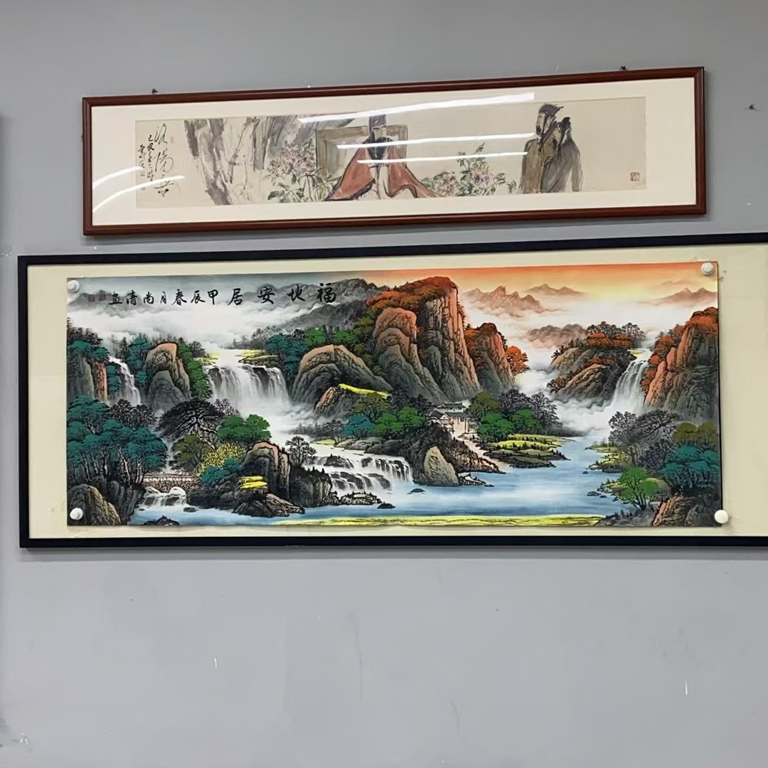 手绘国画《福地安居》180乘70画心不装裱
