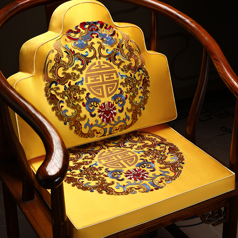 红木椅子垫茶椅垫圈椅坐垫靠背一体沙发座垫靠山靠枕罗汉床云朵枕