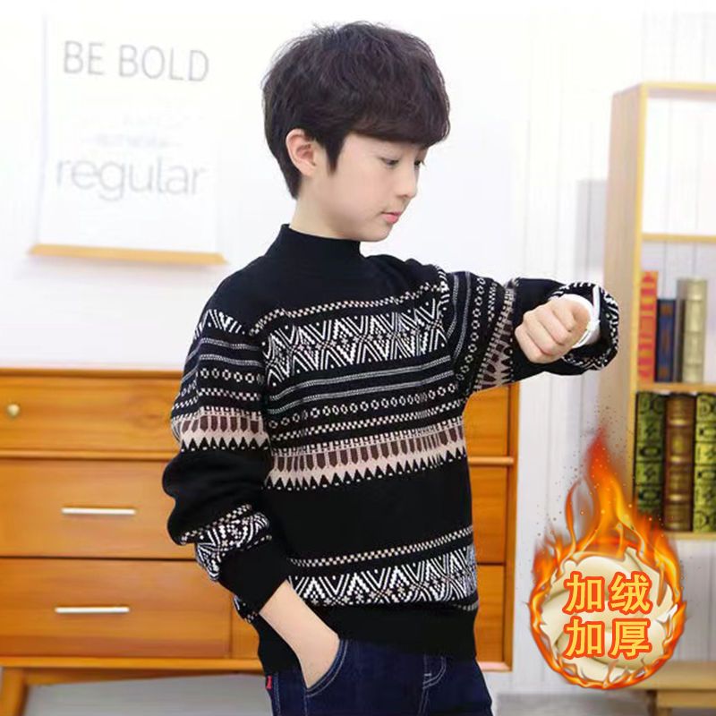 【小扬哥推荐】男童毛衣半高领秋冬加绒加厚洋气内搭男孩针织衫儿