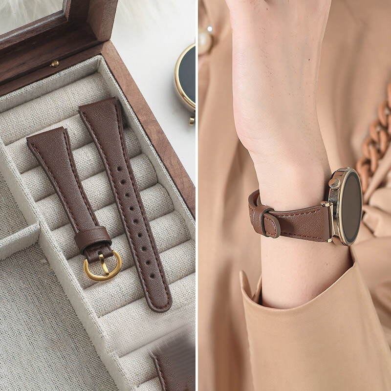 适用华为gt5真皮表带GT4手表gt6马蹄扣5pro小蛮腰41/42m可爱配件