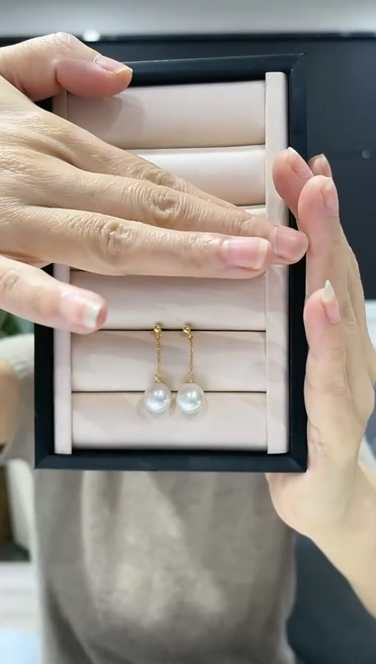 【闪购商品】淡水珍珠耳饰银S925镶嵌9-10mm